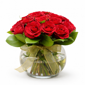 Fanusta Kırmızı Güller 