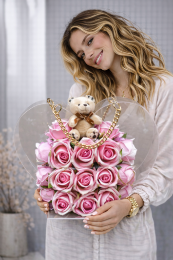 Pembe Kalpli Pleksi Çanta